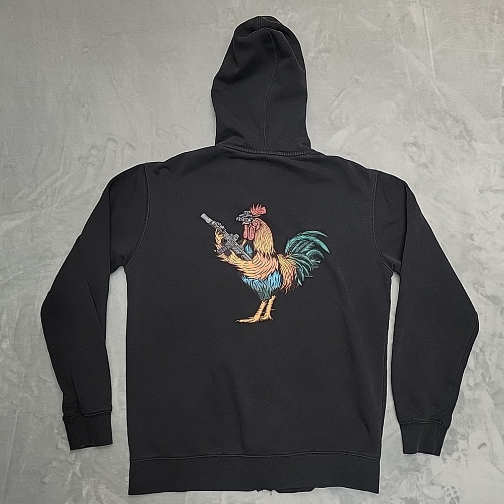 Black Rifle Coffee Company Full Zip Hoodie Men M Black Tactical Rooster Graphic - Picture 5 of 7